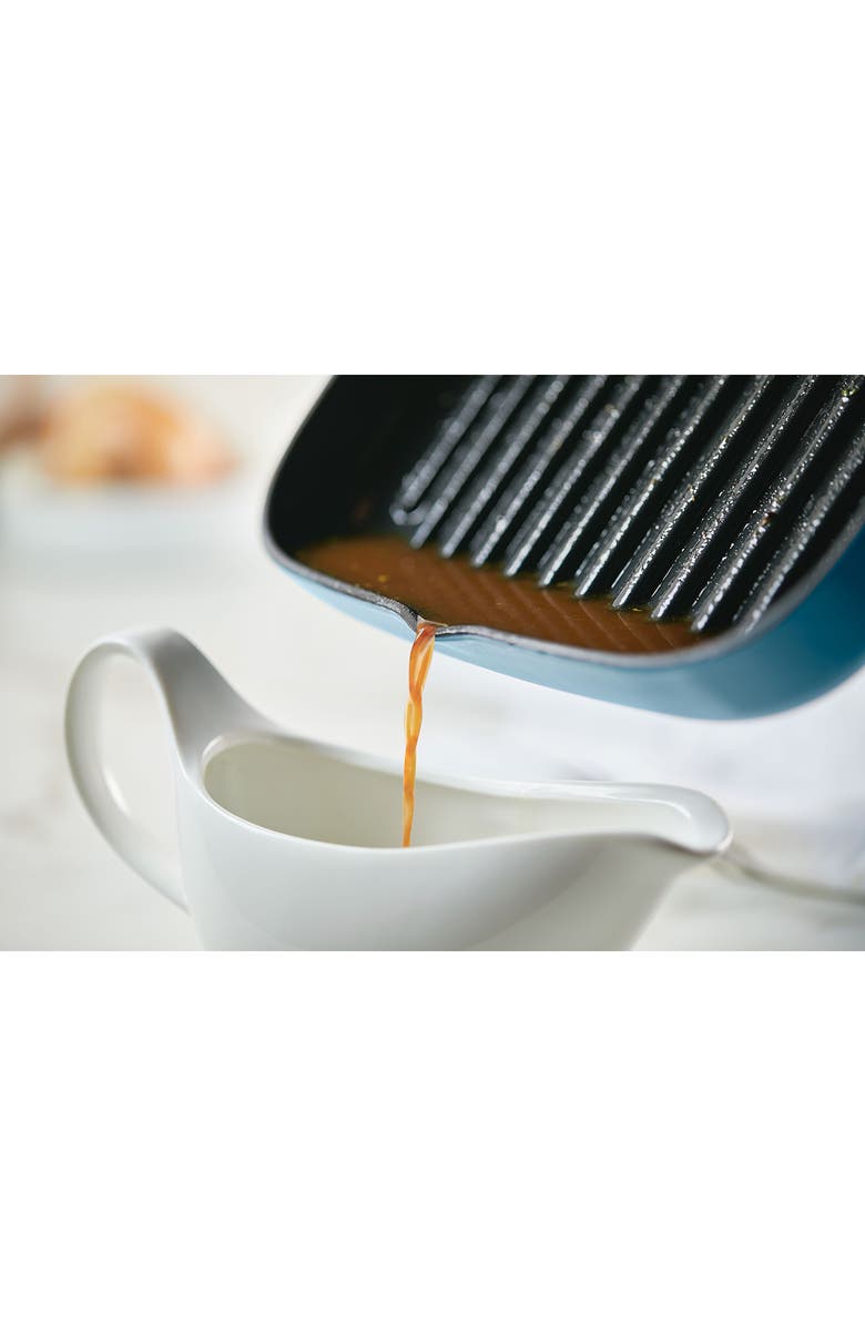 KITCHENAID Enameled Cast Iron 11-Inch Square Grill Pan, Alternate, color, Blue Velvet