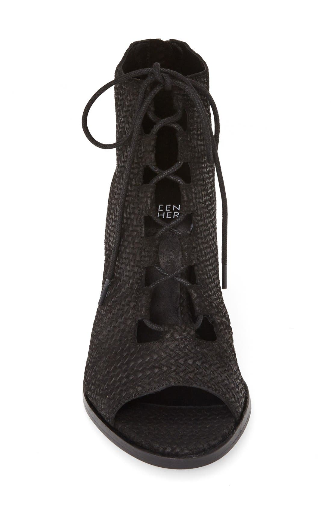 'Slew' Lace Up Bootie, Alternate, color, BLACK