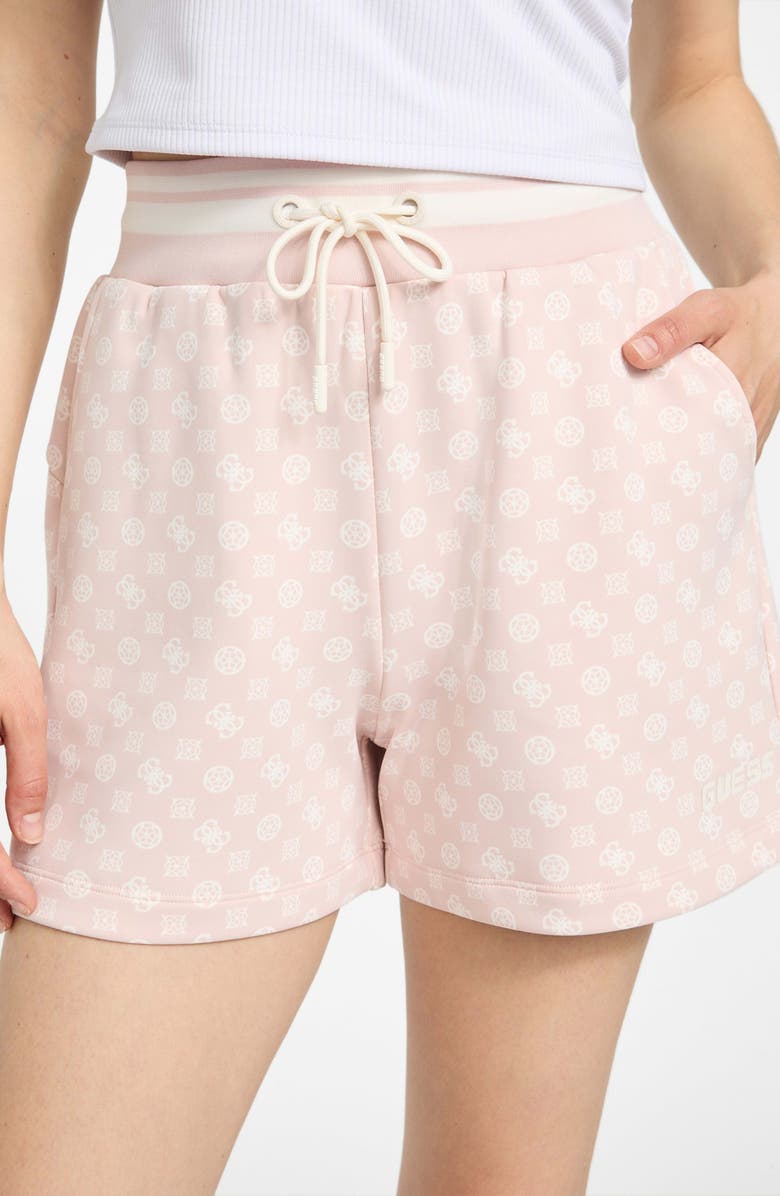 GUESS Aggie Tie Waist Shorts, Alternate, color, Pink