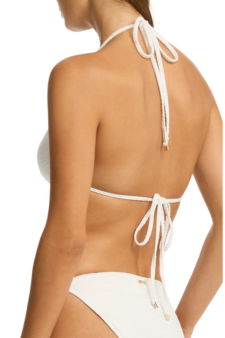 De Soleil D-Cup Triangle Bikini Top, Alternate, color, WHITE