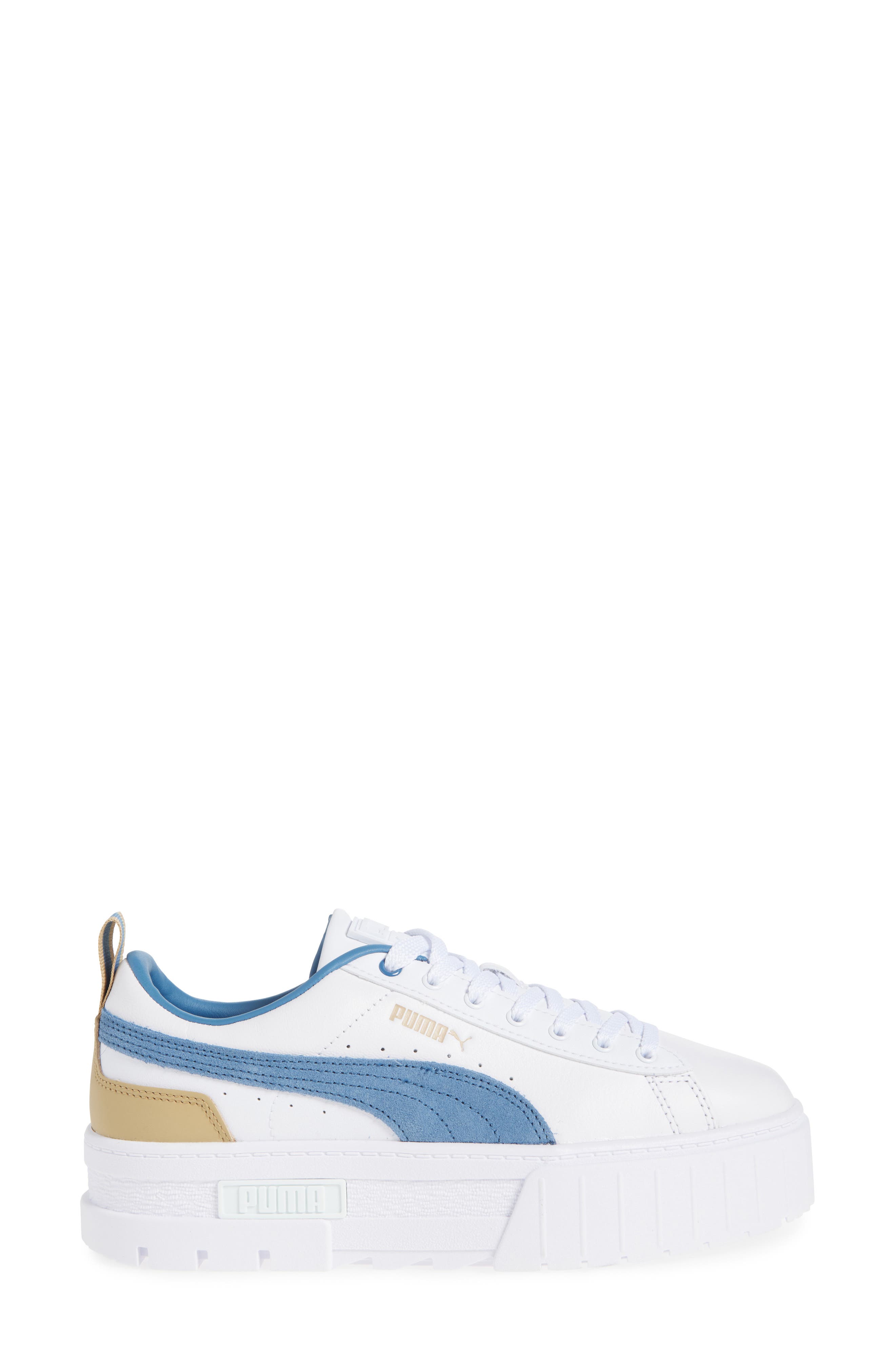 PUMA Mayze Classic Platform Sneaker, Alternate, color, Puma White-Blue Horizon