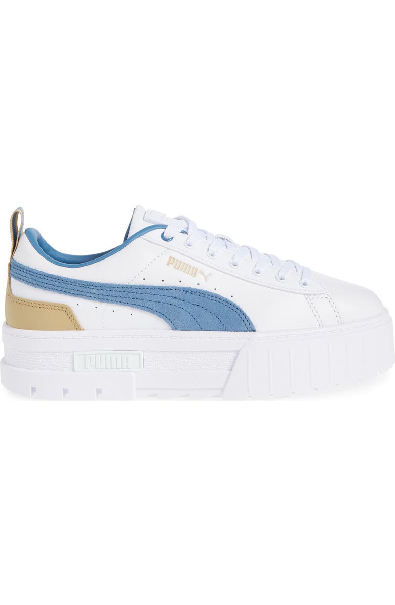 PUMA Mayze Classic Platform Sneaker, Alternate, color, Puma White-Blue Horizon