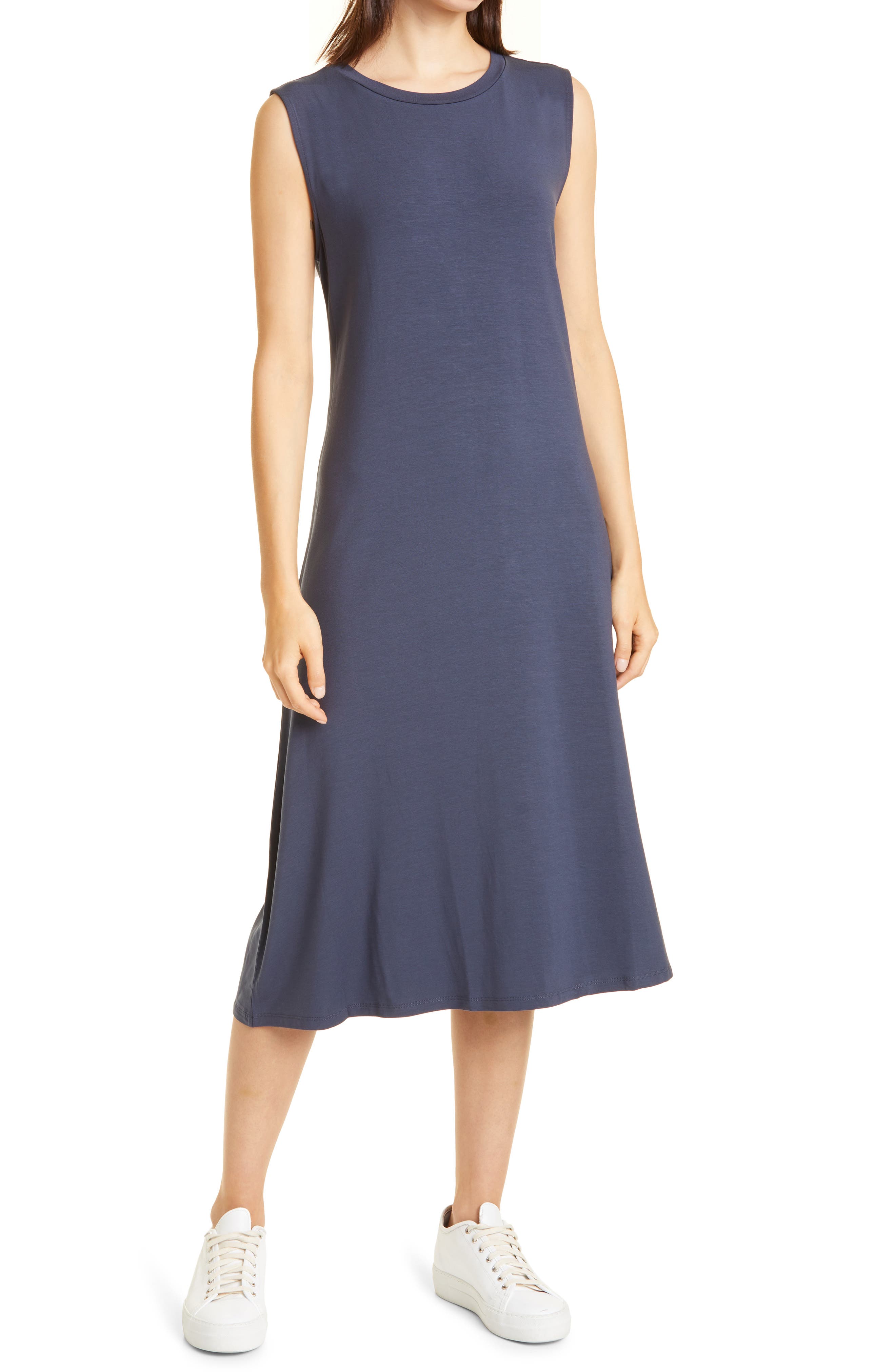 sleeveless jersey shift dress Eileen Fisher Sleeveless Jersey Shift Dress