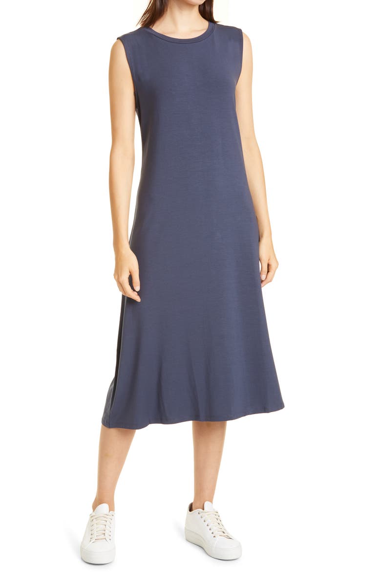 Sleeveless Jersey Shift Dress, Main, color, OCEAN