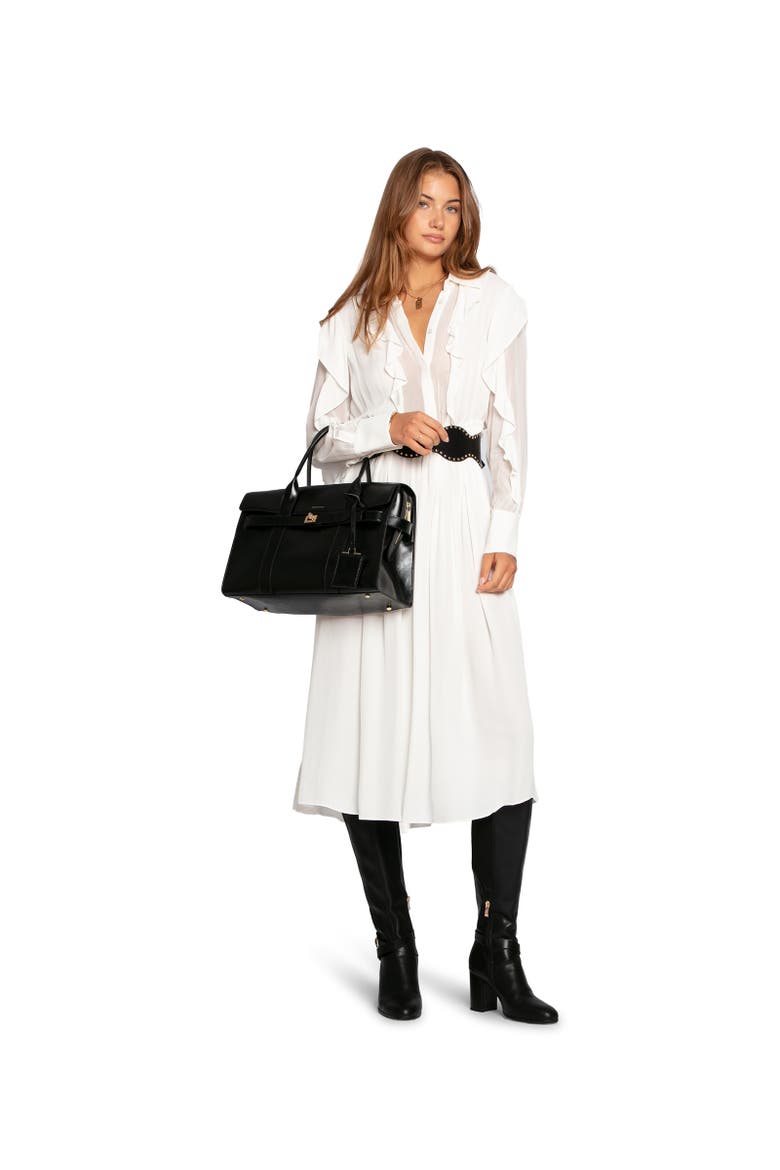 Slow Dance Frill Midi Dress, Alternate, color, White