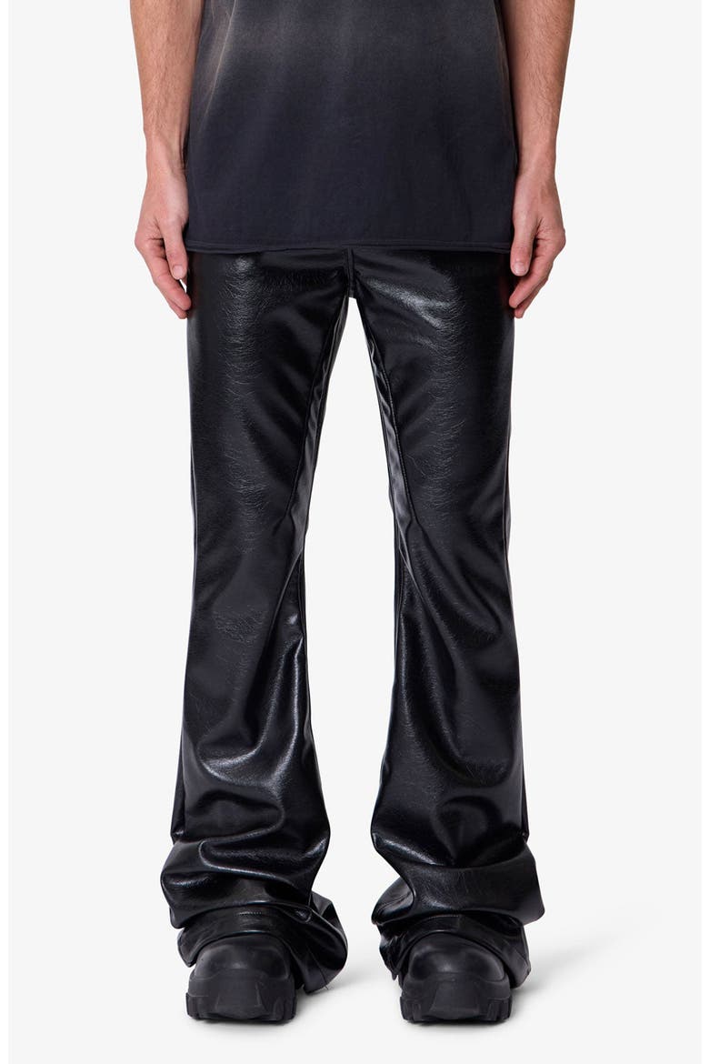 Super Stacked Faux Leather Pants, Main, color, BLACK