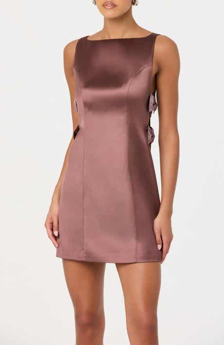 ASTR the Label Kinsey Embellished Bow Satin Minidress