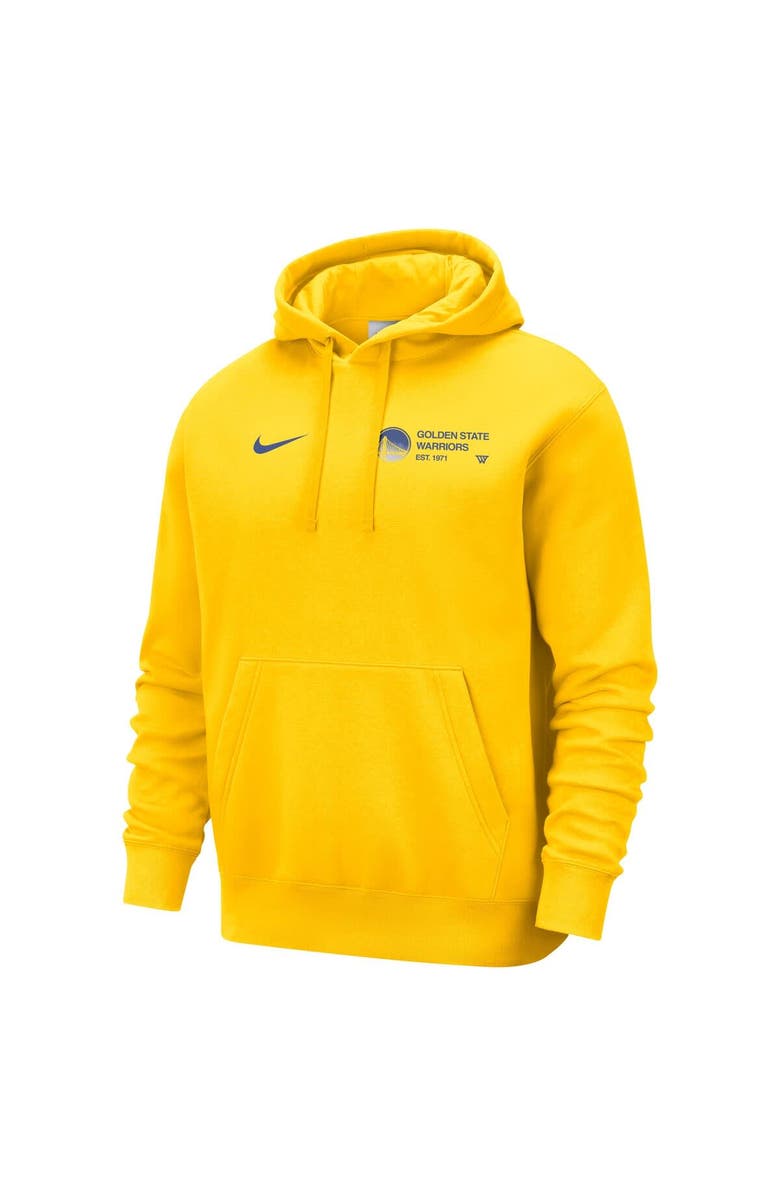 Nike Men's Nike Gold Golden State Warriors Courtside Club Pullover Hoodie, Alternate, color, Gold