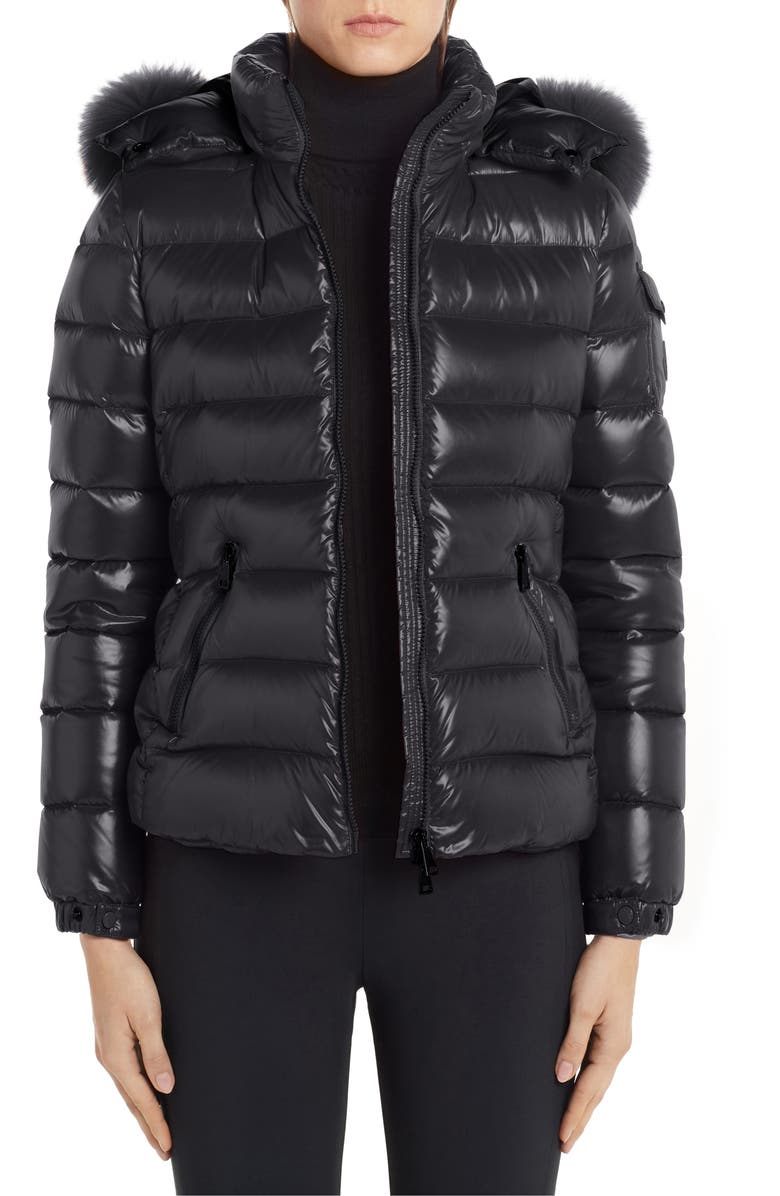 Moncler Badyfur Quilted Down Puffer Jacket with Removable Genuine Fox Fur Trim, Alternate, color, 