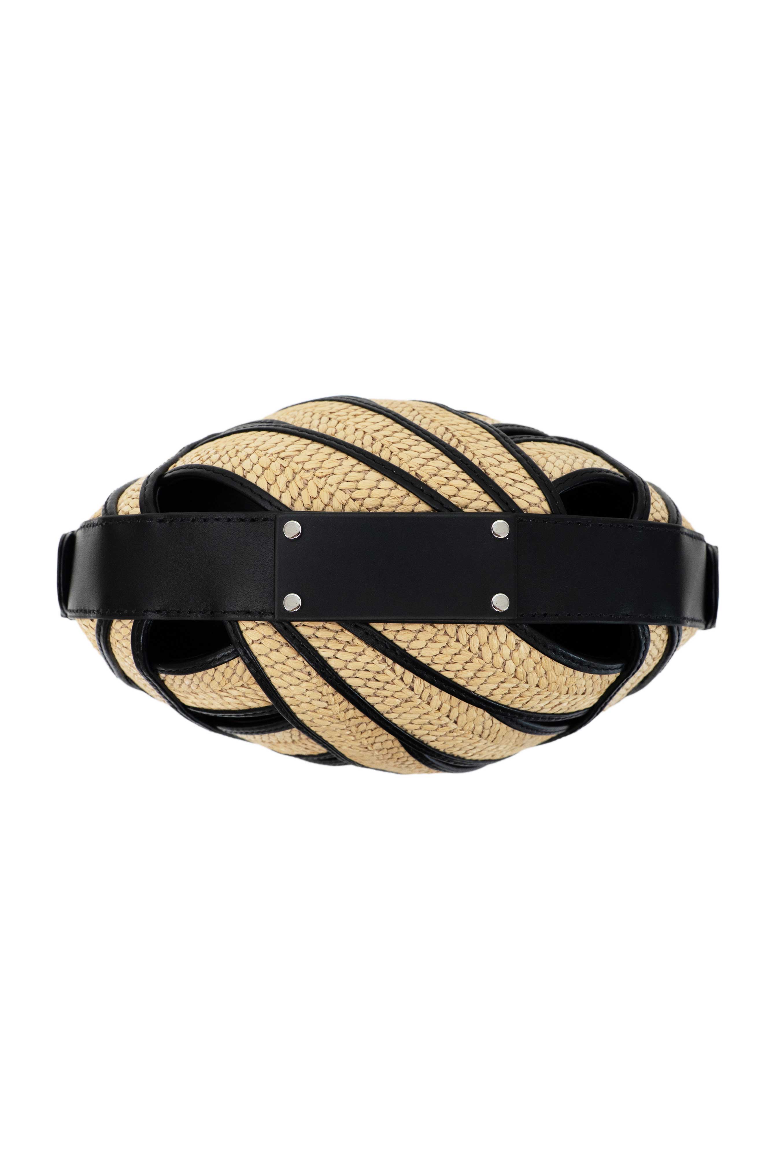 PERRIN PARIS Le Petit Panier Xbody Raphia, Alternate, color, Raphia Beige / Black