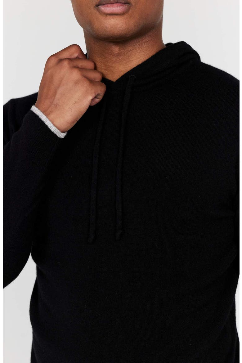 Quincy Cashmere Hoodie, Alternate, color, TUXEDO