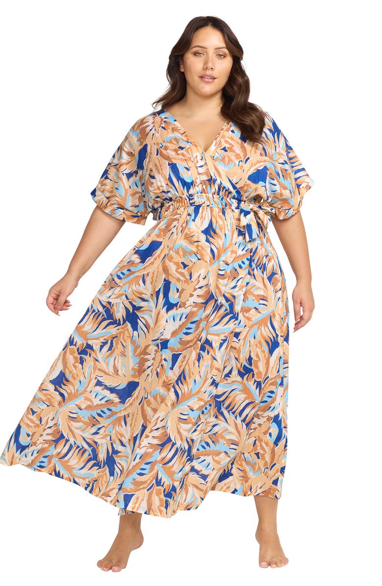 Artesands Areca Cea Verdi Cover-Up Wrap Dress, Alternate, color, Blue