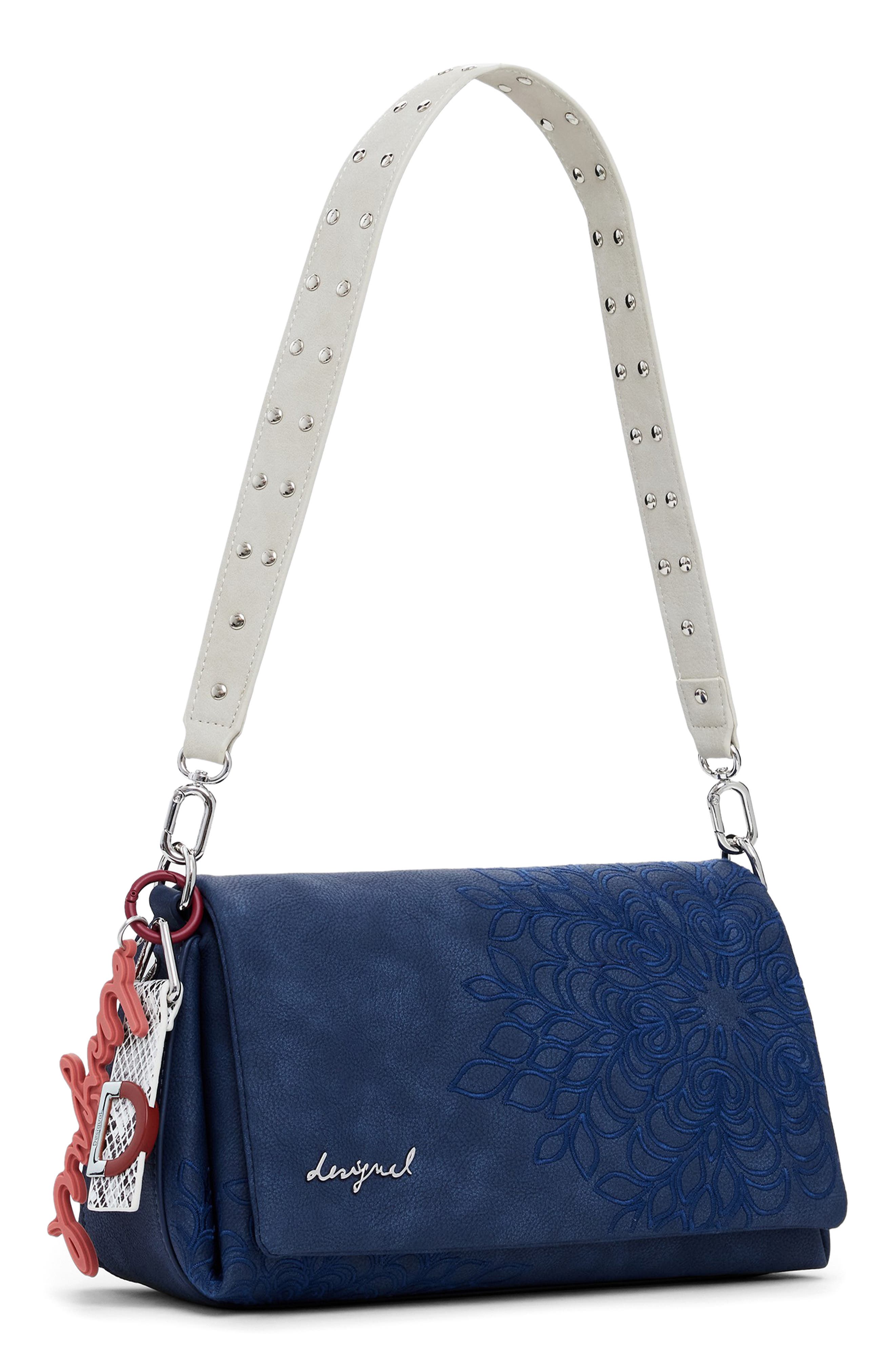 Desigual Faux Leather Crossbody Bag, Alternate, color, Dark Blue