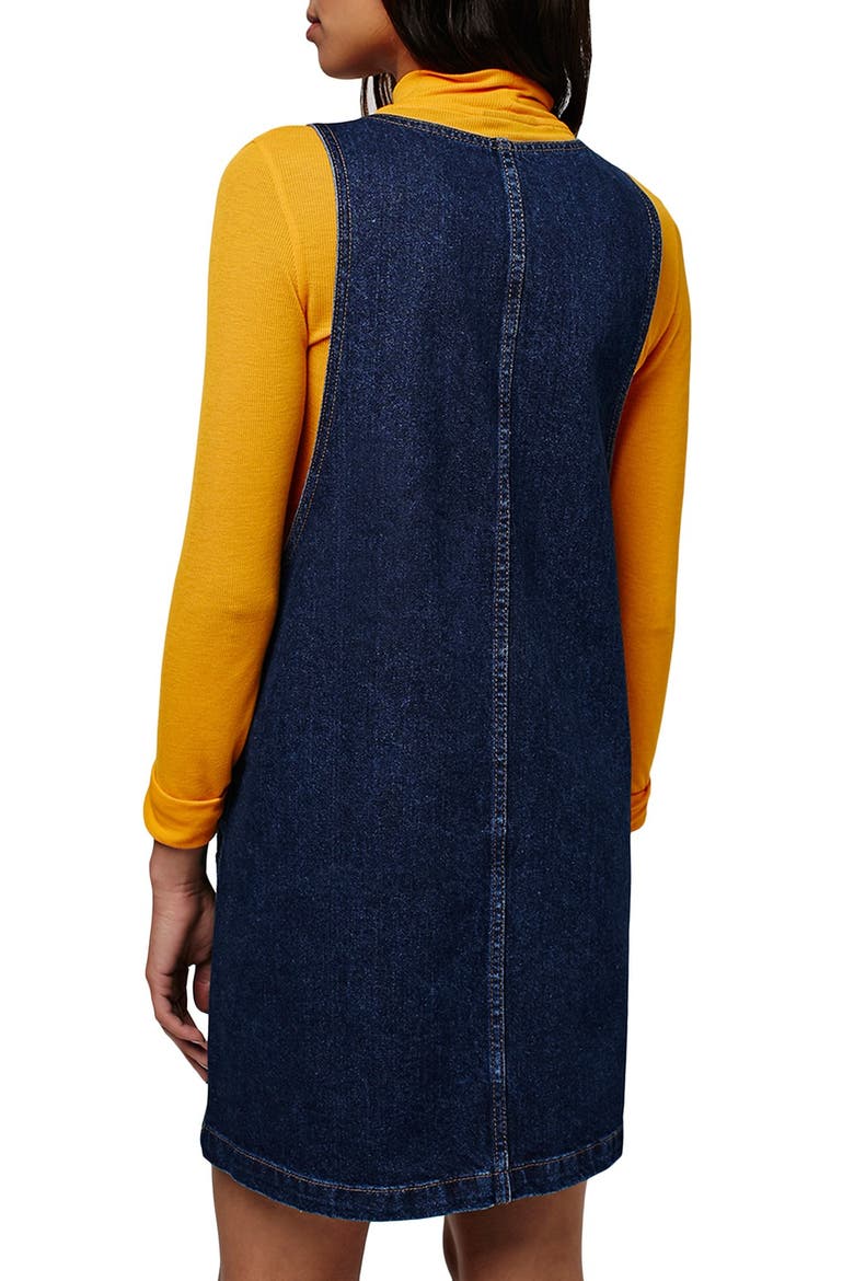 Patch Pocket Denim Pinafore Dress, Alternate, color, INDIGO