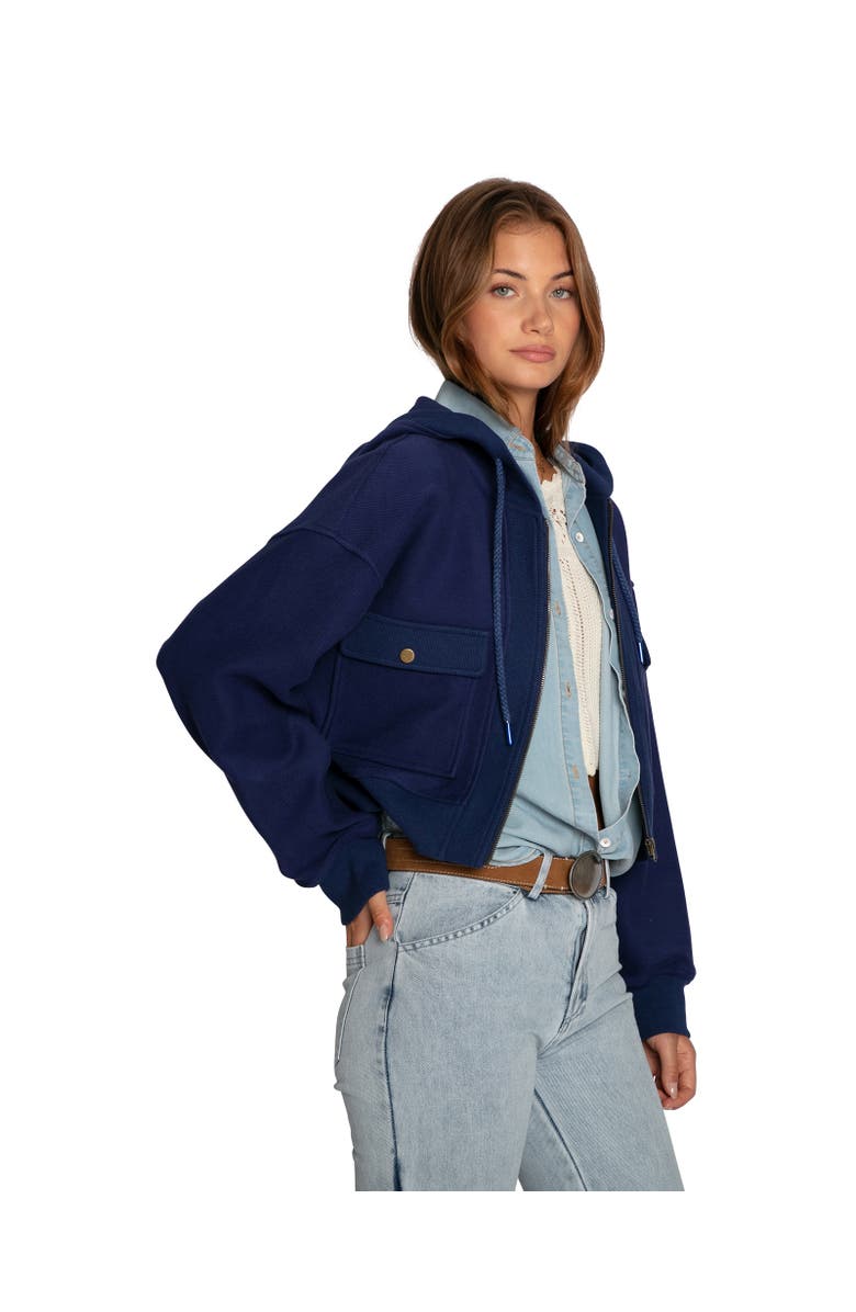 Belle & Bloom Fireside Cropped Utility Zip Jacket, Alternate, color, Navy