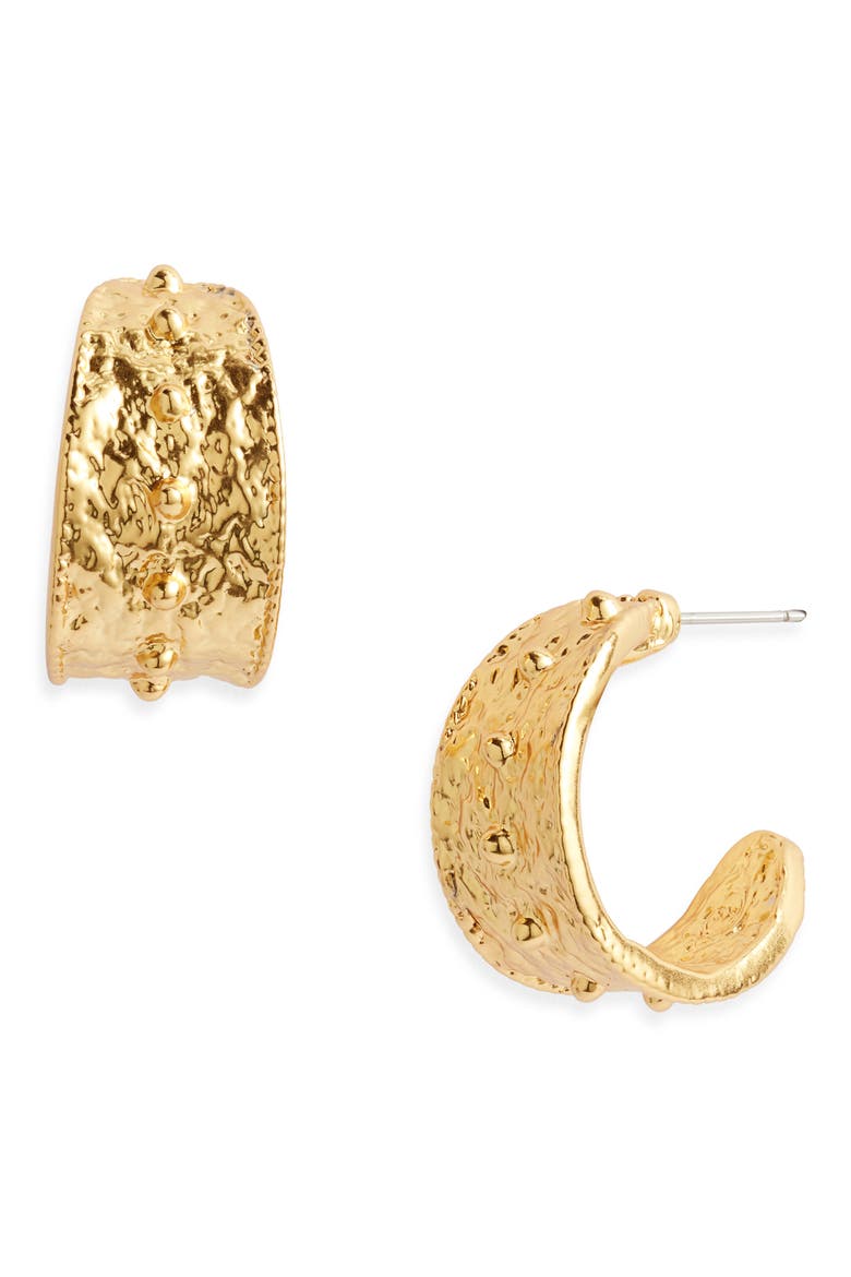 Dots Hoop Earrings, Main, color, GOLD