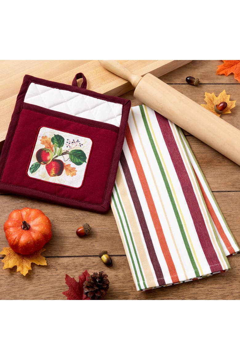 Apple Botanical Potholder Gift Set, Alternate, color, Apple Botanical