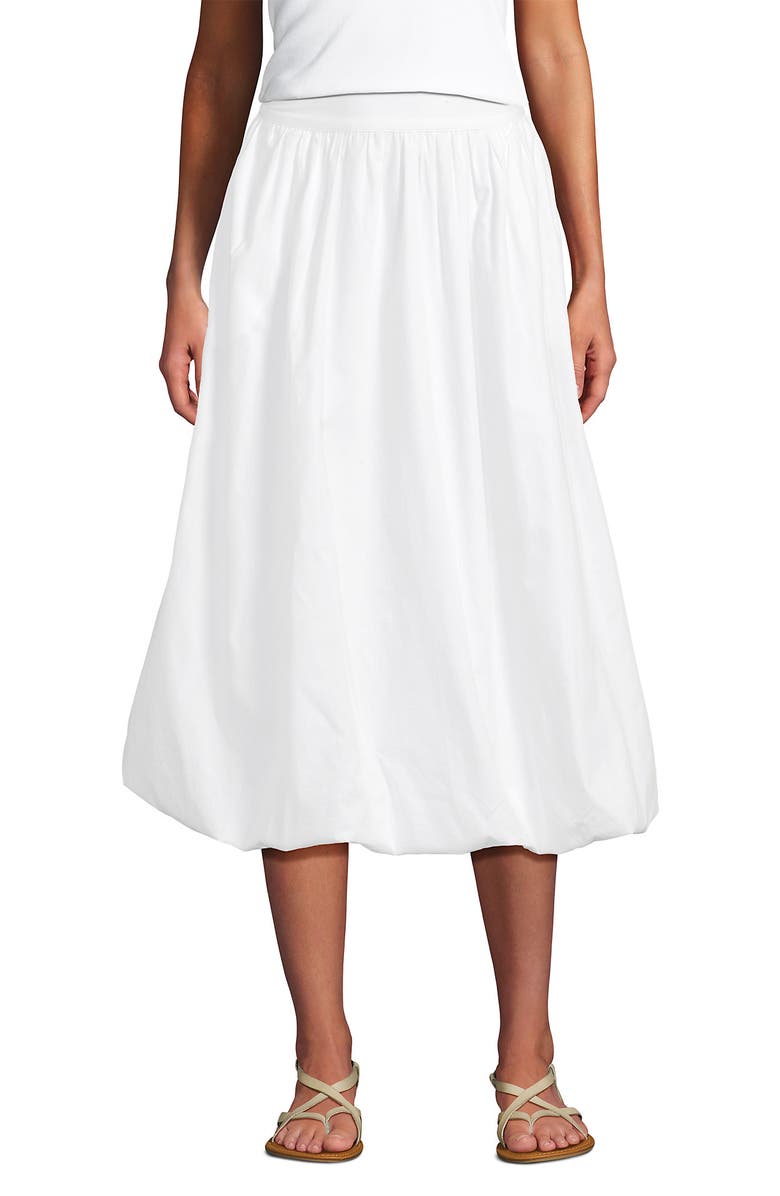 Lands
 End Poplin High Rise Bubble Hem Midi Skirt, Main, color, 
