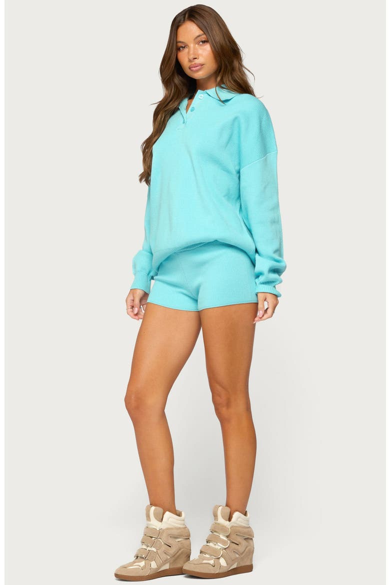 Lorie Rib Shorts, Alternate, color, TURQUOISE