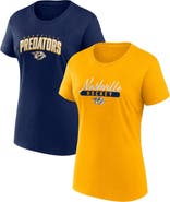 FANATICS Women's Fanatics Branded Gold/Navy Nashville Predators Two-Pack Fan T-shirt Set