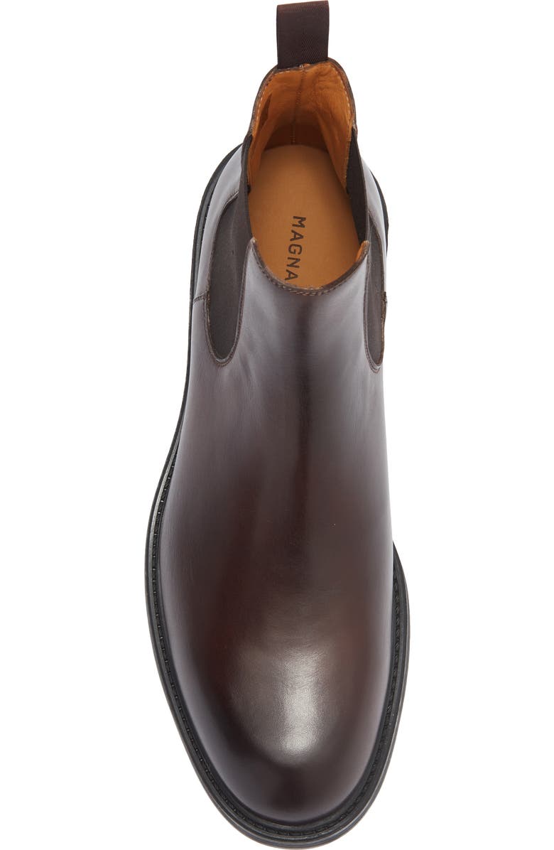Magnanni Bonn Leather Chelsea Boot, Alternate, color, Marron