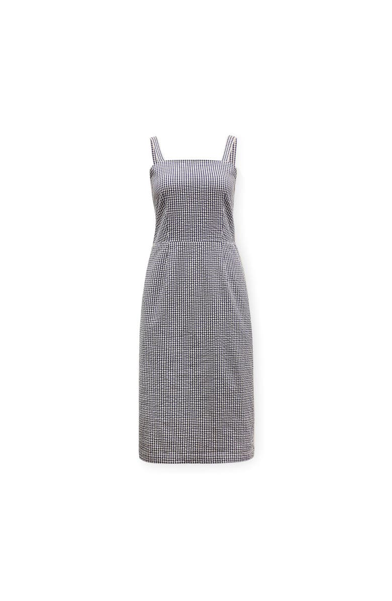 Hope & Henry Women's Organic Seersucker Sheath Dress, Alternate, color, Navy Gingham Seersucker