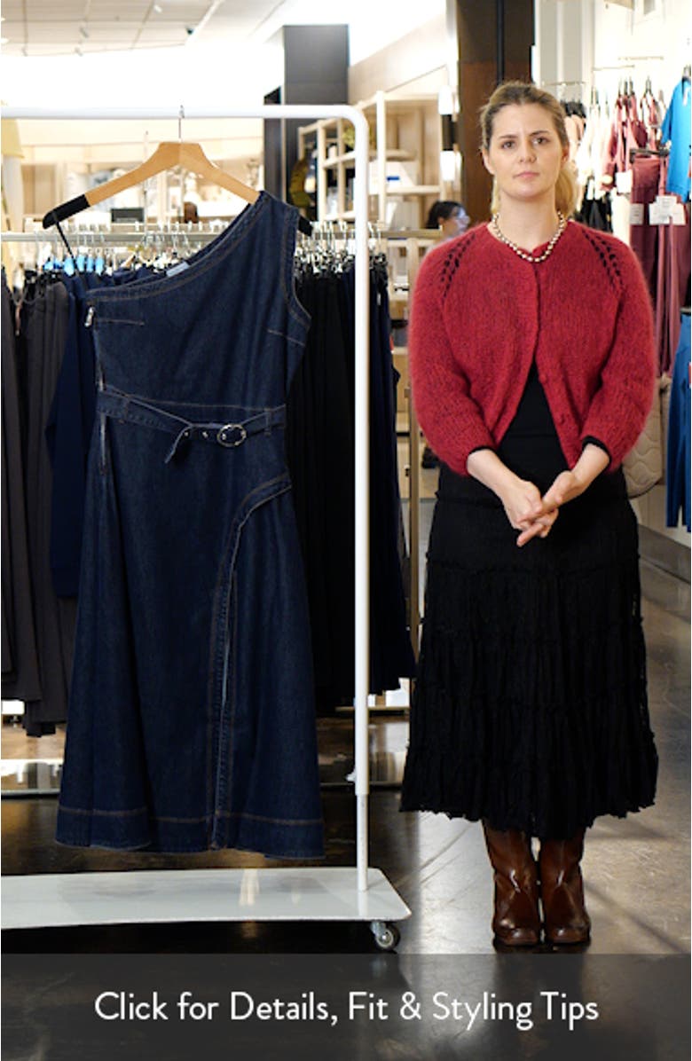 One-Shoulder Denim Midi Dress, sales video thumbnail