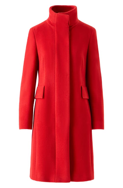 Akris Punto Stand Collar Wool Blend Fleece Coat In Orange