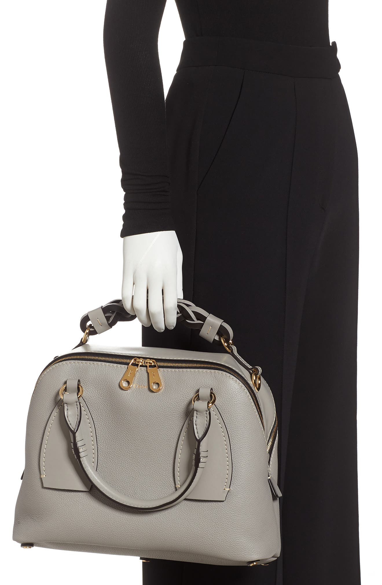 Chloé Medium Daria Leather Day Bag, Alternate, color, 