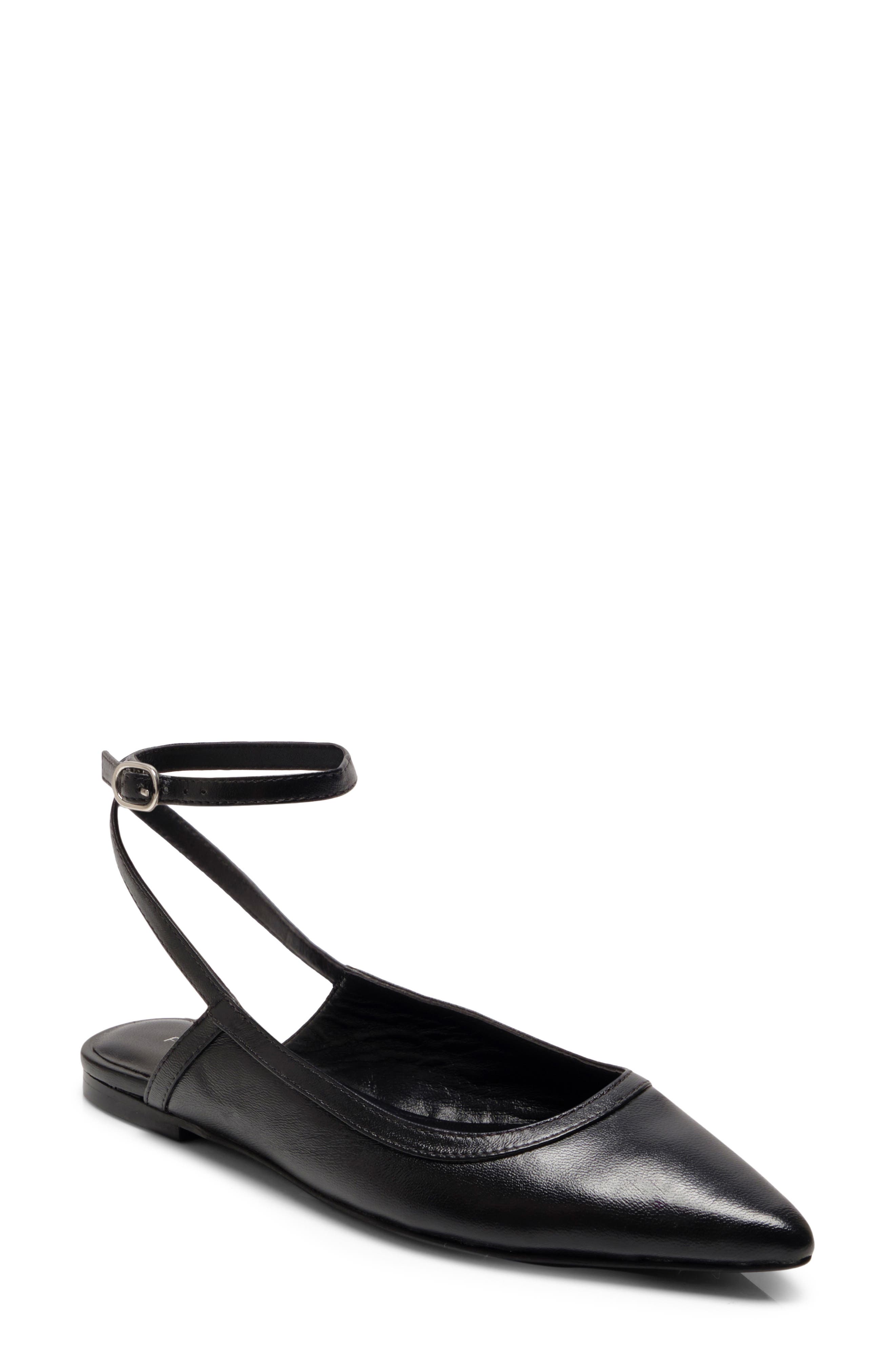 Free People Jules Pointy Toe Ankle Strap Leather Flat, Main, color, 