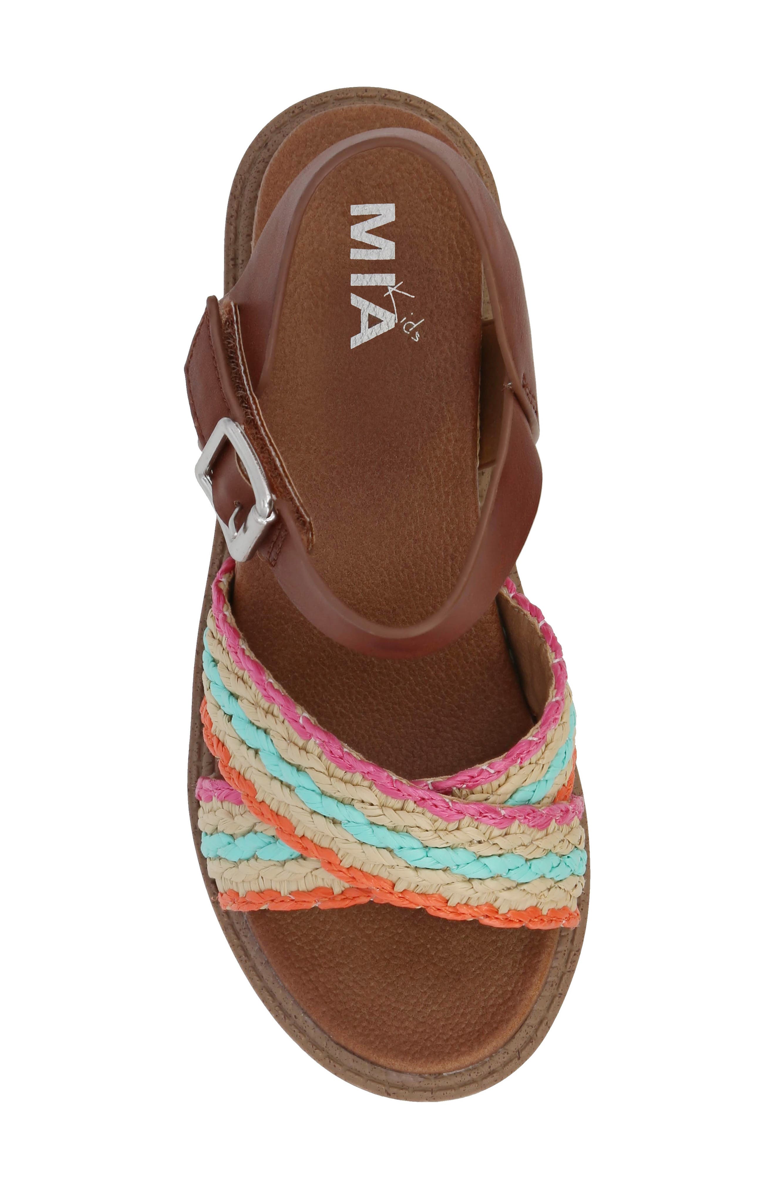 MIA Kids' Zhella Platform Wedge Sandal, Alternate, color, Cognac Multi