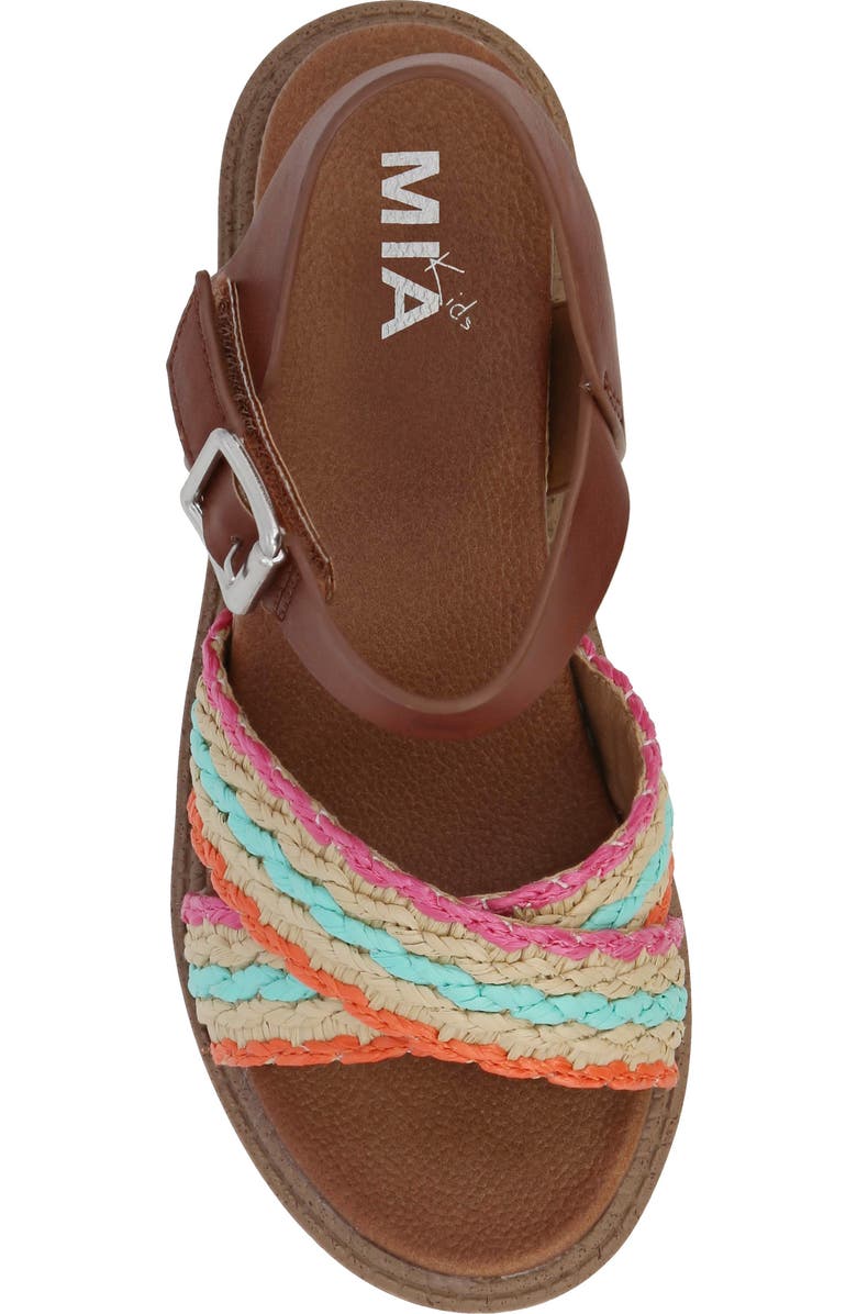 MIA Kids' Zhella Platform Wedge Sandal, Alternate, color, Cognac Multi