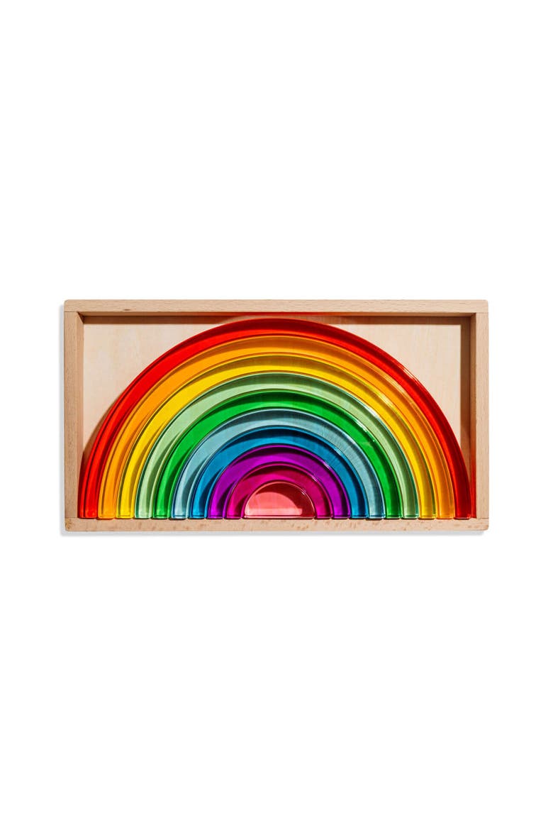 Lucid Translucent Acrylic Rainbow Stacking Arches - 10 Pieces, Main, color, Rainbow