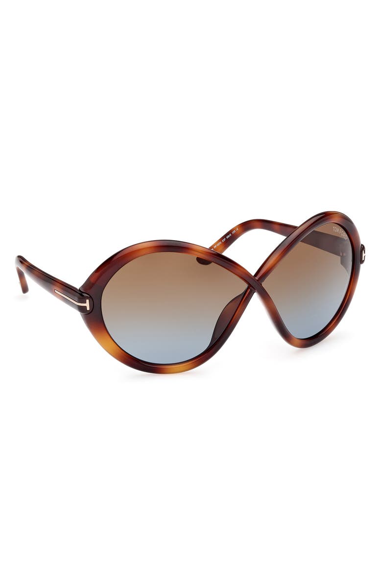 TOM FORD 68mm Gradient Butterfly Sunglasses, Alternate, color, Blonde Havana / Gradient Brown
