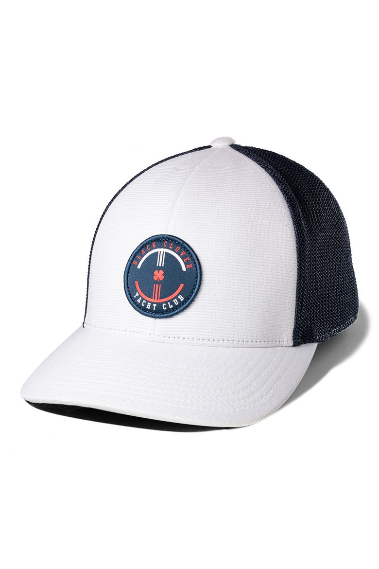 Yacht Club Patch Snapback Cap, Alternate, color, WHITE