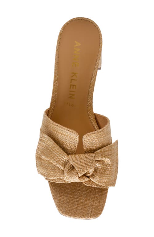 Anne Klein Kizmet Bow Slide Sandal In Natural Raffia