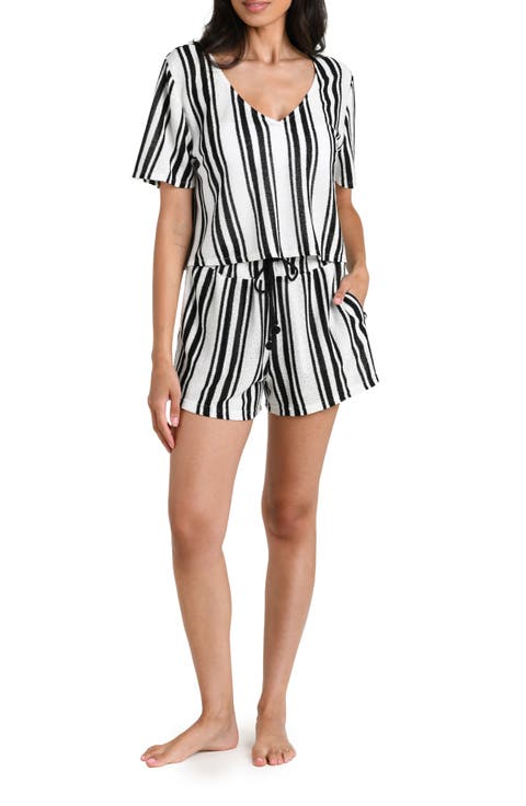 Boardwalk Stripe Knit Cover-Up Shirt