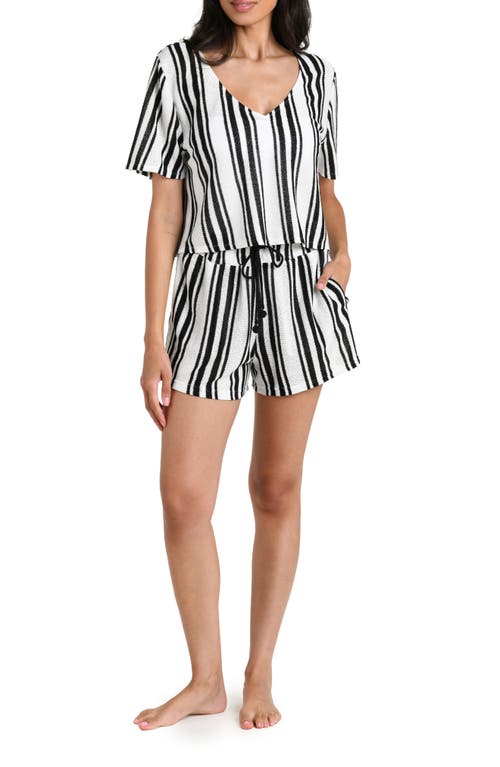 La Blanca Boardwalk Stripe Knit Cover-up Shirt In Multi