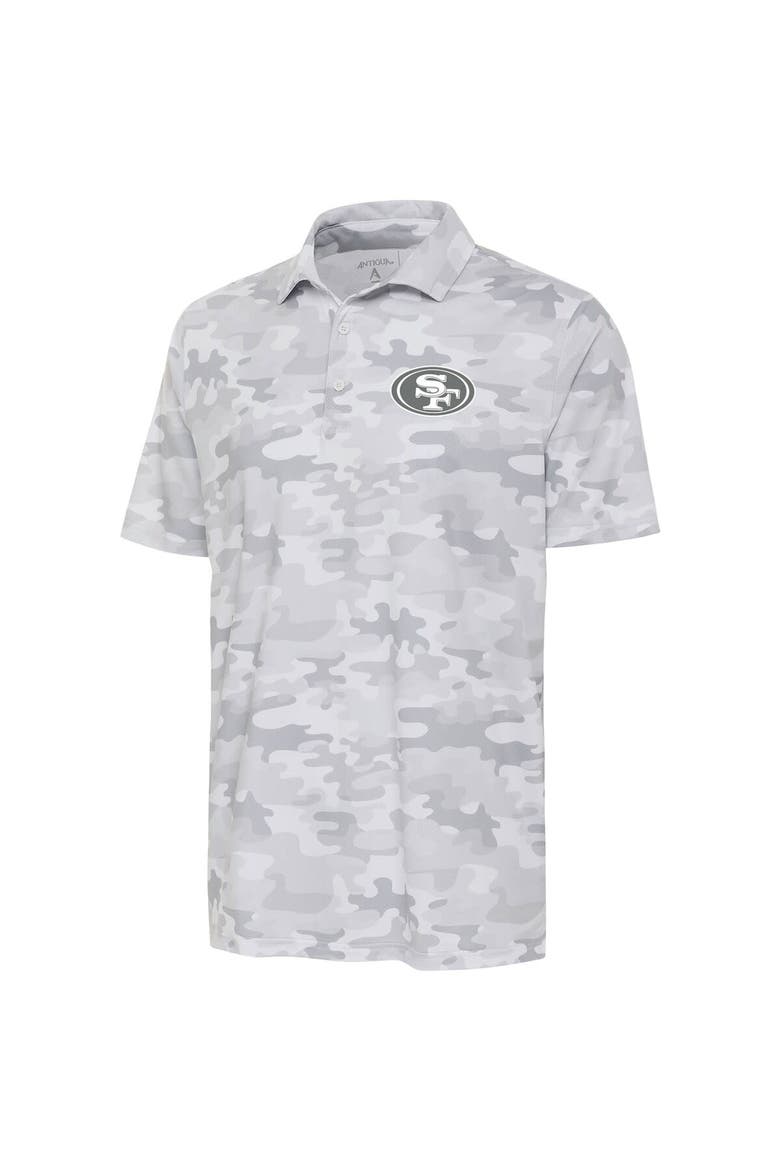 Men's Antigua White San Francisco 49ers Anthracite Logo Collide Polo, Alternate, color, White