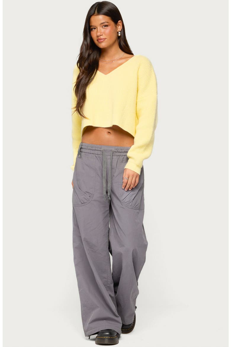 Aima V-Neck Ribbed Knit Sweater, Alternate, color, LIGHT-YELLOW