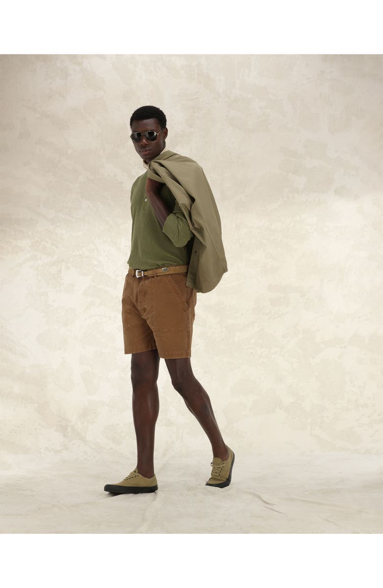 Fortela Amish Waffle Knit Henley, Alternate, color, Oil