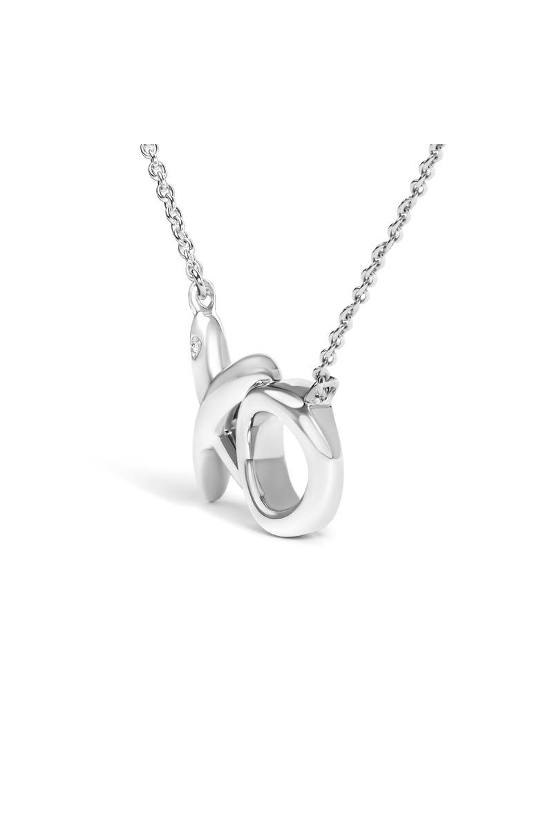 Haus of Brilliance Sterling Silver Diamond Accent XO Pendant Necklace, Alternate, color, Silver