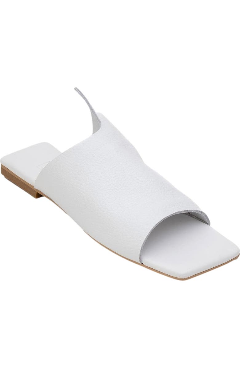 Forever & Always Shoes Orianna Leather Slide Sandal, Alternate, color, White Leather