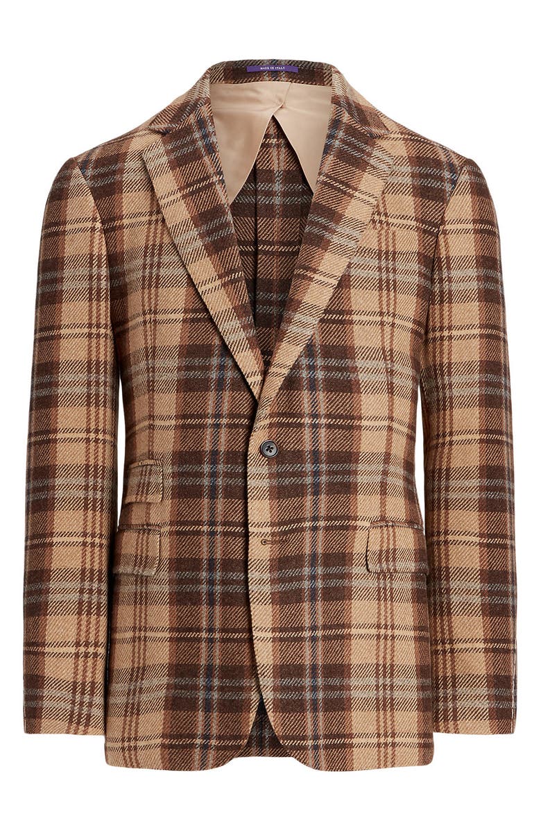 Ralph Lauren Purple Label Kent Plaid Wool Tweed Sport Coat, Alternate, color, 