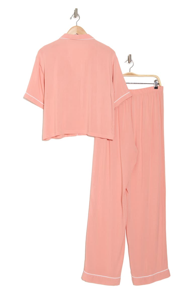 Ciana Challis Button-Up Top & Pants Pajamas, Alternate, color, S833