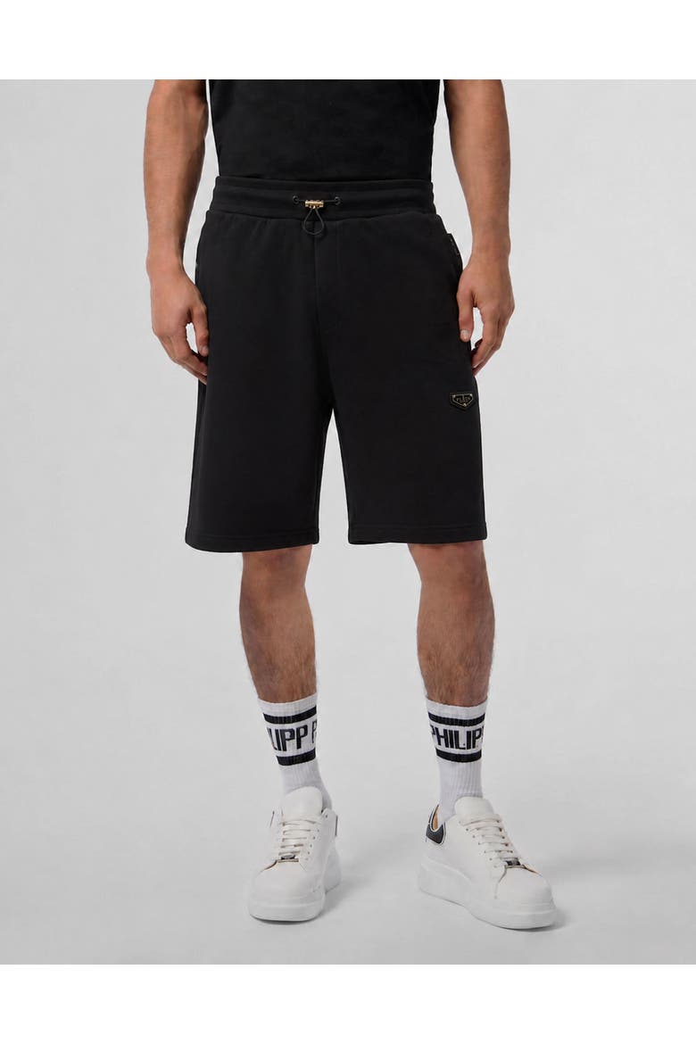 Jogging Shorts Placket Men, Main, color, black