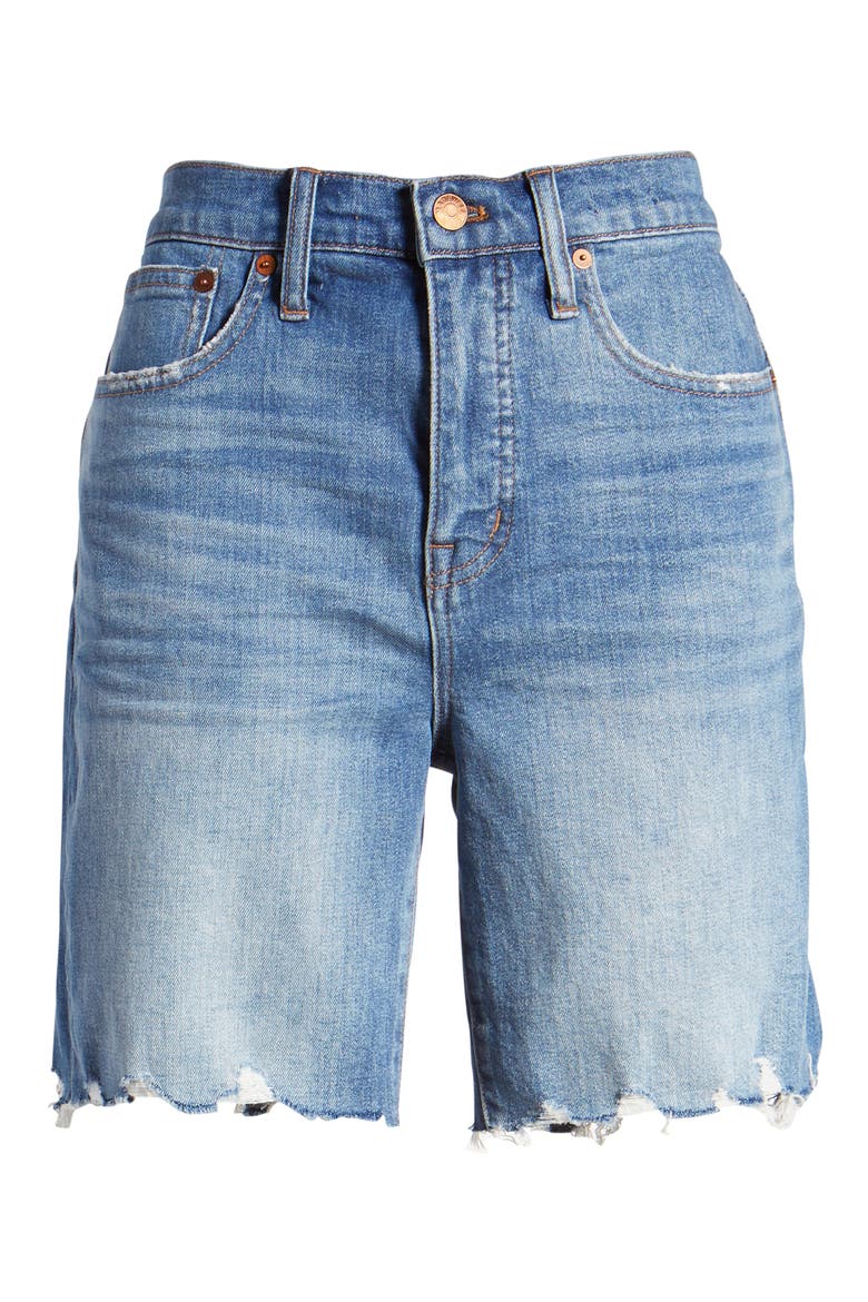High Waist Mid Length Denim Shorts, Alternate, color, ERWIM