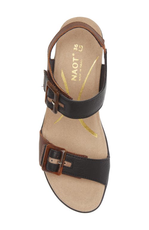 Naot Mode Sandal In Saddle/black/khaki