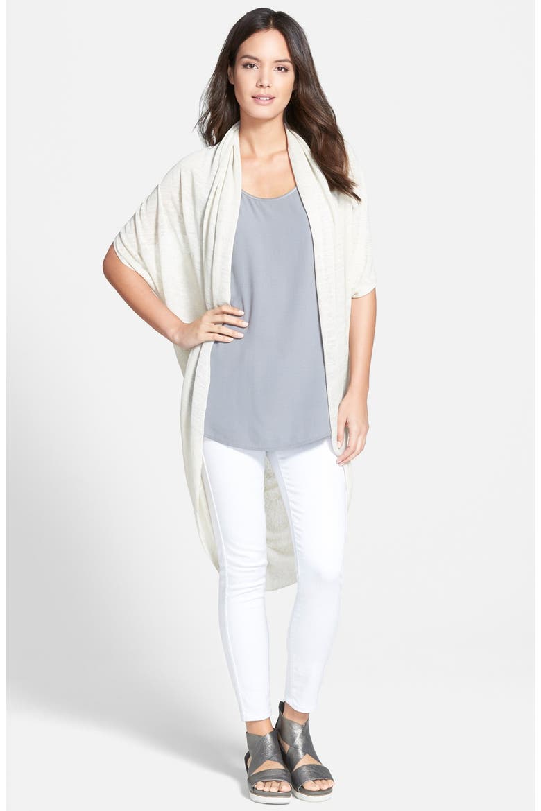 The Fisher Project Oval Linen Blend Cardigan, Main, color, BONE