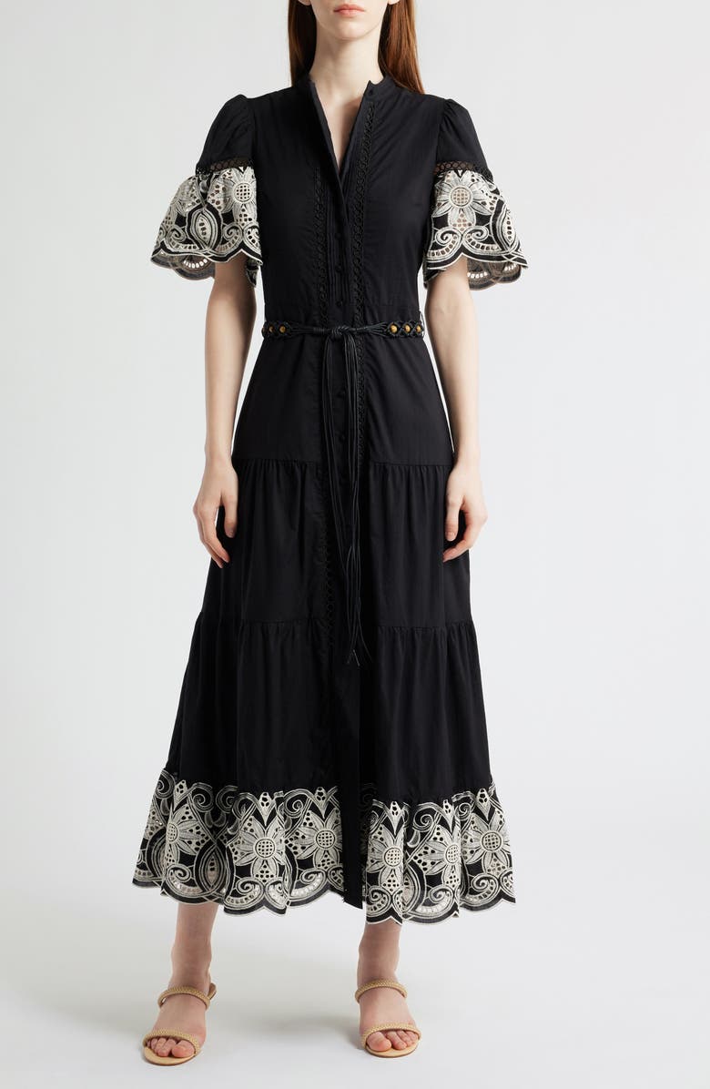 Eliza J Lace Asymmetric Cocktail Dress, Main, color,